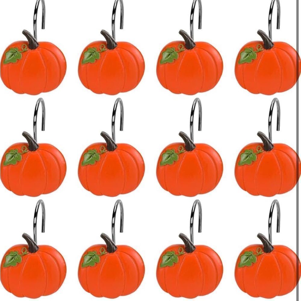 Pumpkin Shower Curtain Hooks